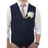 Tiavllya Tiavllya Vintage Classical Mens Regular Fit Tweed Herringbone V Neck Waistcoat