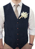 Tiavllya Tiavllya Vintage Classical Mens Regular Fit Tweed Herringbone V Neck Waistcoat