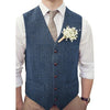 Tiavllya Tiavllya Vintage Classical Mens Regular Fit Tweed Herringbone V Neck Waistcoat