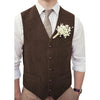 Tiavllya Tiavllya Vintage Classical Mens Regular Fit Tweed Herringbone V Neck Waistcoat