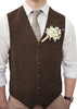 Tiavllya Tiavllya Vintage Classical Mens Regular Fit Tweed Herringbone V Neck Waistcoat