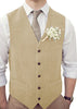 Tiavllya Tiavllya Vintage Classical Mens Regular Fit Tweed Herringbone V Neck Waistcoat