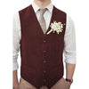 Tiavllya Tiavllya Vintage Classical Mens Regular Fit Tweed Herringbone V Neck Waistcoat