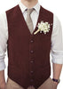 Tiavllya Tiavllya Vintage Classical Mens Regular Fit Tweed Herringbone V Neck Waistcoat