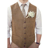 Tiavllya Tiavllya Vintage Classical Mens Regular Fit Tweed Herringbone V Neck Waistcoat