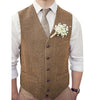 Tiavllya Tiavllya Vintage Classical Mens Regular Fit Tweed Herringbone V Neck Waistcoat