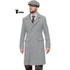 Tiavllya Tiavllya Vintage Trench Coat Men Double Breasted Notch Collar Herringbone Tweed Coat Slim Fit Winter Wedding