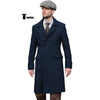 Tiavllya Tiavllya Vintage Trench Coat Men Double Breasted Notch Collar Herringbone Tweed Coat Slim Fit Winter Wedding