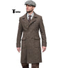 Tiavllya Tiavllya Vintage Trench Coat Men Double Breasted Notch Collar Herringbone Tweed Coat Slim Fit Winter Wedding