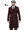 Tiavllya Tiavllya Vintage Trench Coat Men Double Breasted Notch Collar Herringbone Tweed Coat Slim Fit Winter Wedding