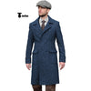 Tiavllya Tiavllya Vintage Trench Coat Men Double Breasted Notch Collar Herringbone Tweed Coat Slim Fit Winter Wedding