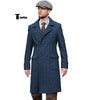Tiavllya Tiavllya Vintage Trench Coat Men Double Breasted Notch Collar Herringbone Tweed Coat Slim Fit Winter Wedding