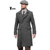 Tiavllya Tiavllya Vintage Trench Coat Men Double Breasted Notch Collar Herringbone Tweed Coat Slim Fit Winter Wedding
