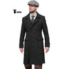 Tiavllya Tiavllya Vintage Trench Coat Men Double Breasted Notch Collar Herringbone Tweed Coat Slim Fit Winter Wedding