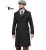 Tiavllya Tiavllya Vintage Trench Coat Men Double Breasted Notch Collar Herringbone Tweed Coat Slim Fit Winter Wedding