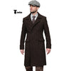 Tiavllya Tiavllya Vintage Trench Coat Men Double Breasted Notch Collar Herringbone Tweed Coat Slim Fit Winter Wedding