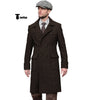 Tiavllya Tiavllya Vintage Trench Coat Men Double Breasted Notch Collar Herringbone Tweed Coat Slim Fit Winter Wedding