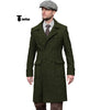 Tiavllya Tiavllya Vintage Trench Coat Men Double Breasted Notch Collar Herringbone Tweed Coat Slim Fit Winter Wedding
