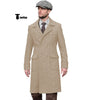 Tiavllya Tiavllya Vintage Trench Coat Men Double Breasted Notch Collar Herringbone Tweed Coat Slim Fit Winter Wedding