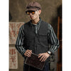 Tiavllya Vintage Classical Mens Regular Fit Tweed Herringbone V Neck Suit Vest
