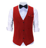 Tiavllya Vintage Classical Mens Regular Fit Tweed Herringbone V Neck Suit Vest