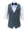 Tiavllya Vintage Classical Mens Regular Fit Tweed Herringbone V Neck Suit Vest
