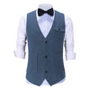 Tiavllya Vintage Classical Mens Regular Fit Tweed Herringbone V Neck Suit Vest