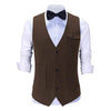 Tiavllya Vintage Classical Mens Regular Fit Tweed Herringbone V Neck Suit Vest