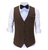 Tiavllya Vintage Classical Mens Regular Fit Tweed Herringbone V Neck Suit Vest