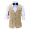 Tiavllya Vintage Classical Mens Regular Fit Tweed Herringbone V Neck Suit Vest