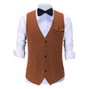 Tiavllya Vintage Classical Mens Regular Fit Tweed Herringbone V Neck Suit Vest