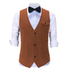 Tiavllya Vintage Classical Mens Regular Fit Tweed Herringbone V Neck Suit Vest