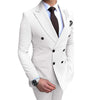 2 Pieces Suit - Formal 2 Pieces Mens Suit Flat Peak Lapel Tuxedos For Wedding (Blazer+Pants)